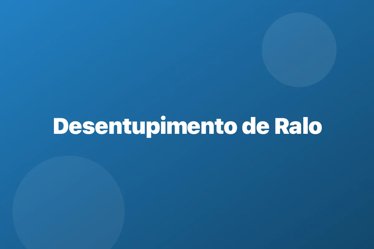 Desentupimento de ralo em Recife – escoamento garantido