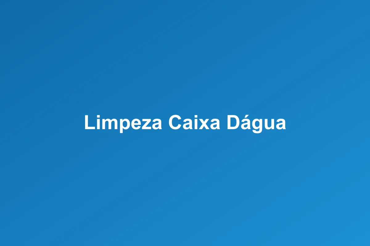 Limpeza de caixa d'água em Recife